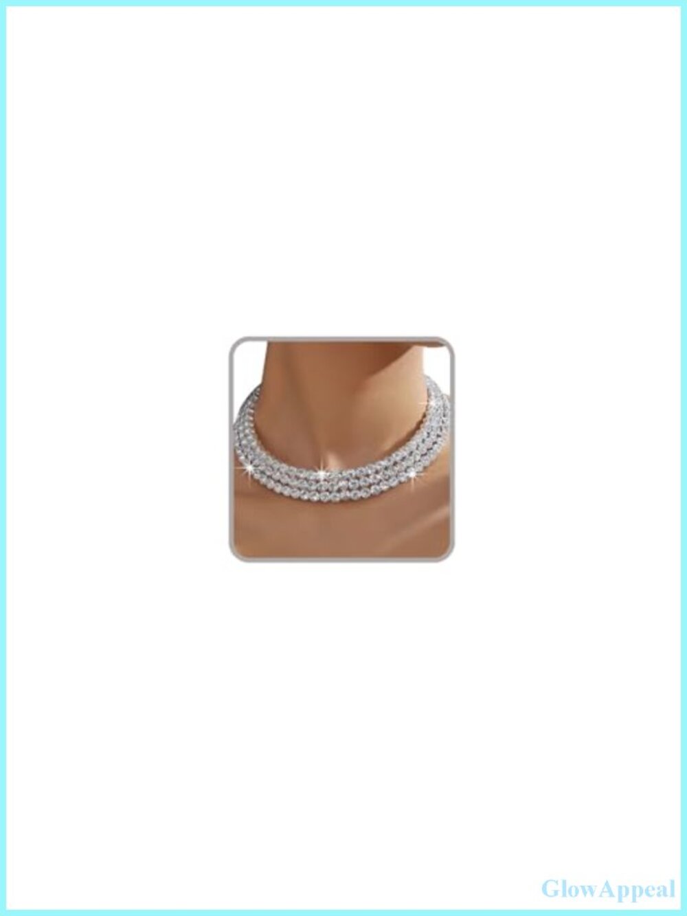 14K Gold Plated 3 Layer Rhinestone Choker Necklace Adjustable Formal Jewelry